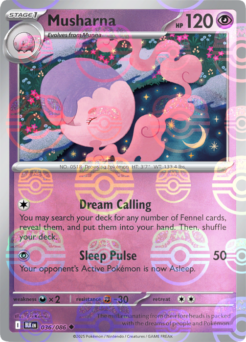 Musharna (036/086) (Master Ball Pattern) [Scarlet & Violet: Black Bolt] 