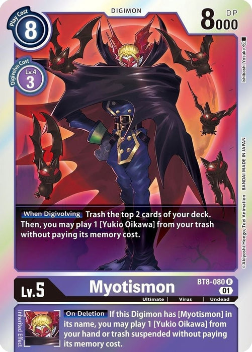 Myotismon (#BT8-080 R) (New Awakening) Near Mint Foil 