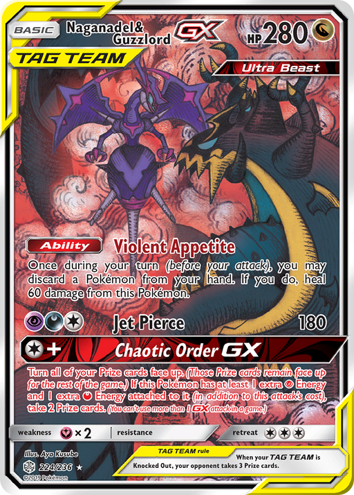 Naganadel & Guzzlord GX (Alternate Art) [SM - Cosmic Eclipse] 