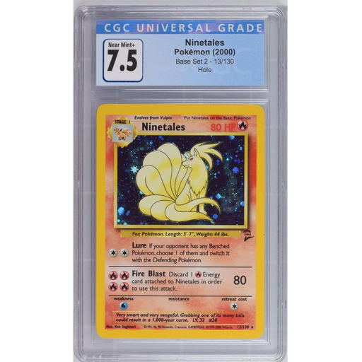 Ninetales (13/130) - Holo Rare - Base Set 2 [CGC 7.5] 