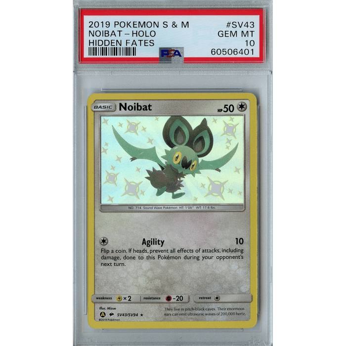 Noibat (SV43/SV94) - Holo Rare - Hidden Fates [PSA 10] 