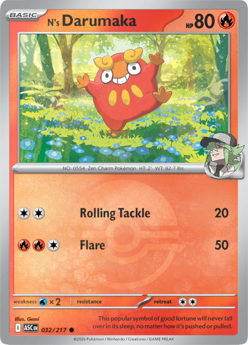 N's Darumaka (Poke Ball) (032/217) [Mega Evolution: Ascended Heroes]