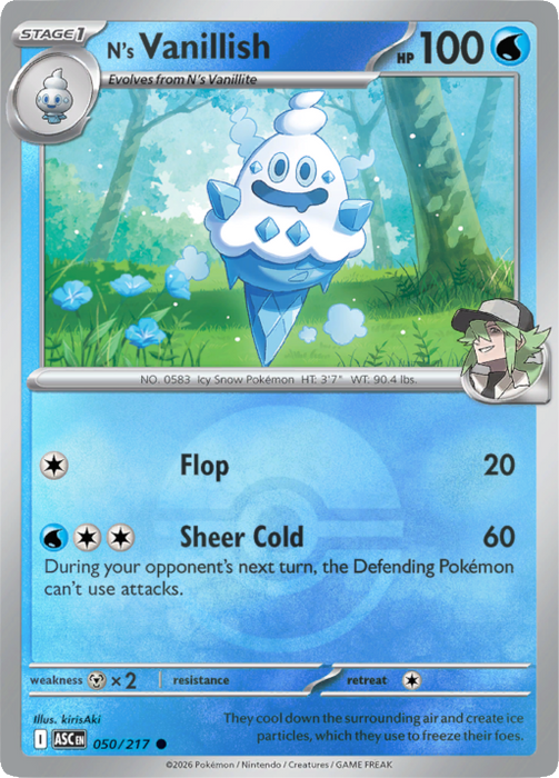 N's Vanillish (Poke Ball) (050/217) [Mega Evolution: Ascended Heroes]