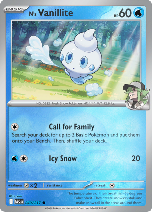 N's Vanillite (Poke Ball) (049/217) [Mega Evolution: Ascended Heroes]