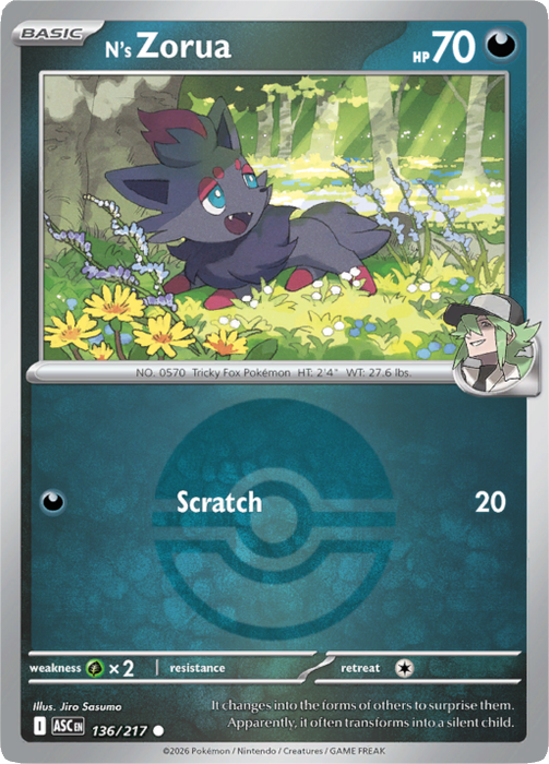 N's Zorua (Poke Ball) (136/217) [Mega Evolution: Ascended Heroes]