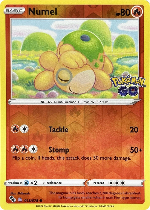 Numel (013/078) (Peelable Ditto) [Pokemon GO] 