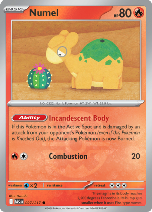Numel (Quick Ball) (027/217) [Mega Evolution: Ascended Heroes]