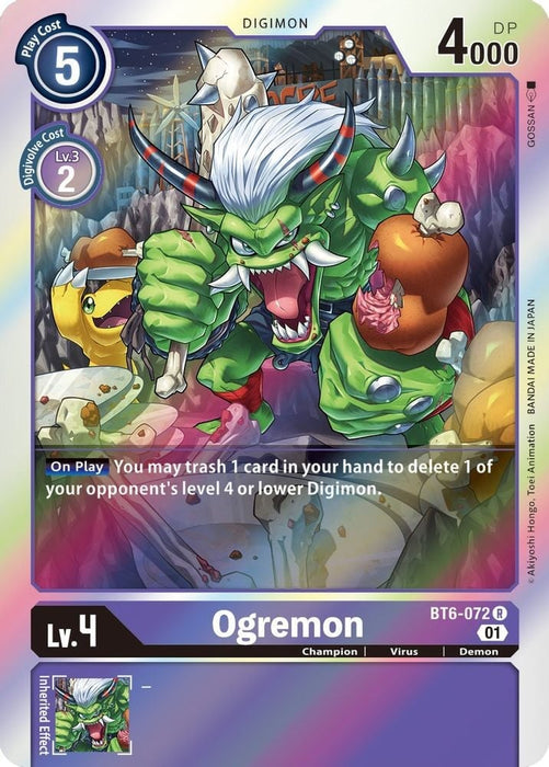 Ogremon (#BT6-072 R) (Double Diamond) Near Mint Foil 