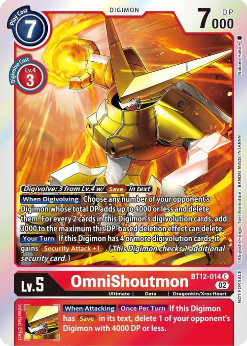 OmniShoutmon (Box Topper) (#BT12-014 C) (Across Time) Near Mint Foil 