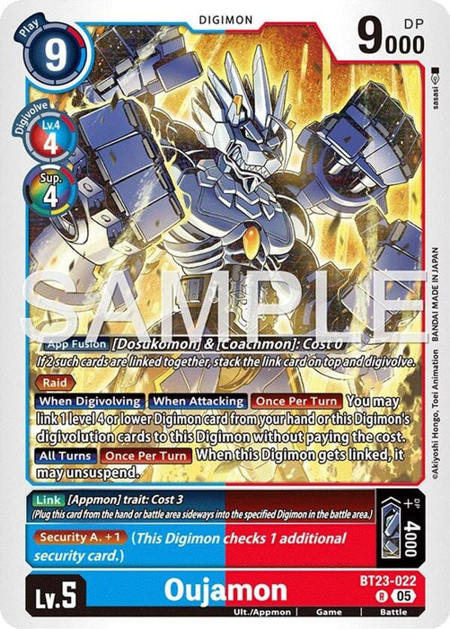 Oujamon (#BT23-022 R) (Hackers' Slumber) Near Mint Foil 