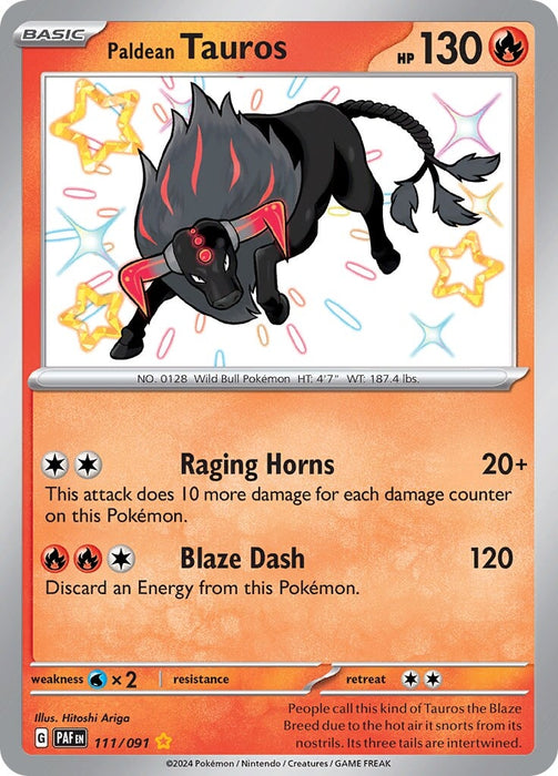Paldean Tauros (111/091) [Scarlet & Violet: Paldean Fates] 
