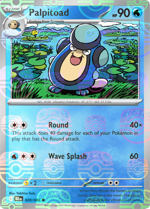 Palpitoad (020/086) (Master Ball Pattern) [Scarlet & Violet: Black Bolt] 