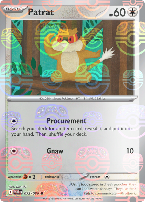 Patrat (072/086) (Master Ball Pattern) [Scarlet & Violet: White Flare] 