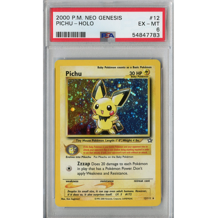 Pichu (12/111) - Holo Rare - Neo Genesis [PSA 6] 