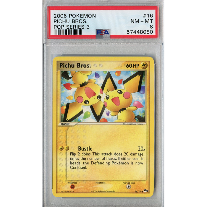 Pichu Bros (16/17) - Common - POP Series 3 [PSA 8] 