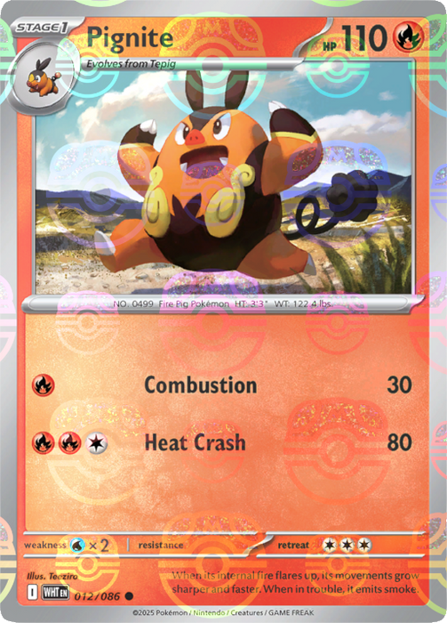 Pignite (012/086) (Master Ball Pattern) [Scarlet & Violet: White Flare] 