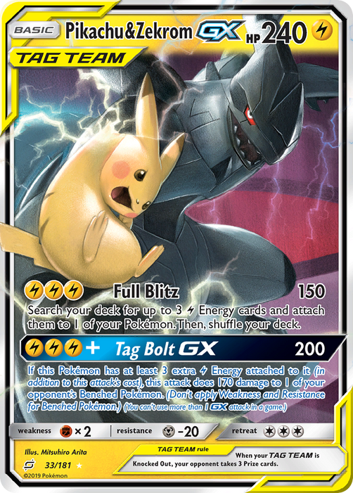 Pikachu & Zekrom GX (33/181) [Sun & Moon: Team Up] 