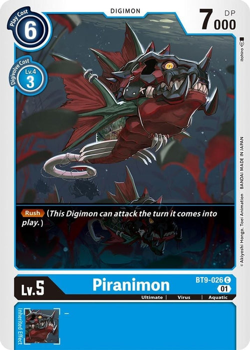 Piranimon (#BT9-026 C) (X Record) Near Mint 