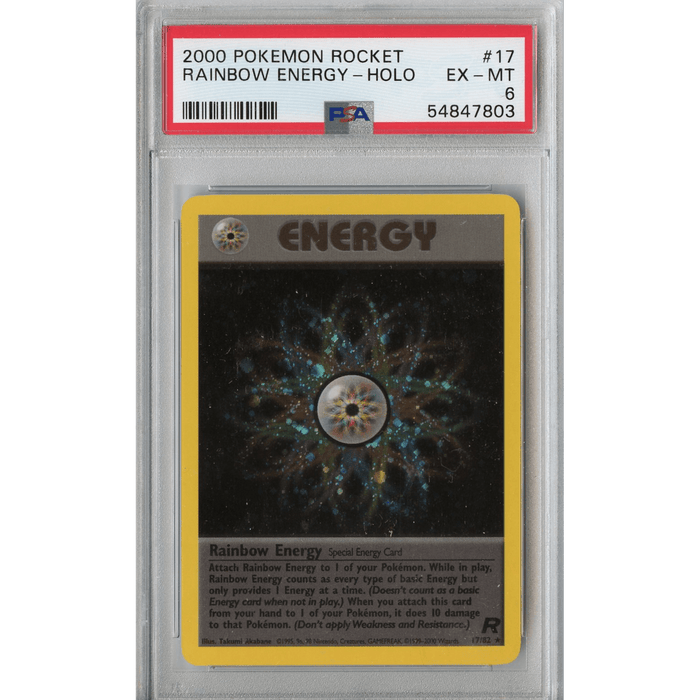 Rainbow Energy (17/82) - Holo Rare - Team Rocket [PSA 6] 