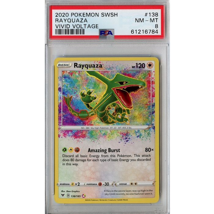 Rayquaza (138/185) - Amazing Rare - Vivid Voltage [PSA 8] 