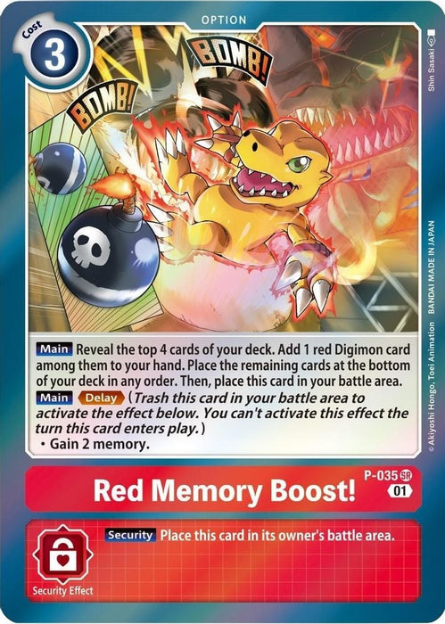 Red Memory Boost! (#P-035 SR) (Digimon Promotion Cards) Near Mint Foil 