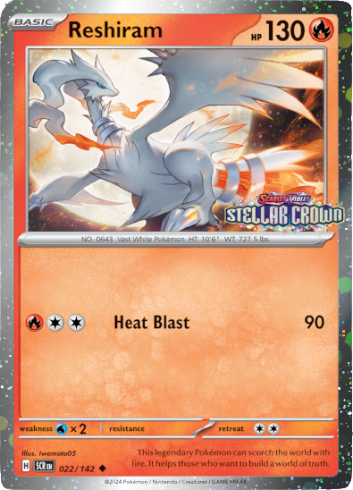 Reshiram (022/142) (Stellar Crown Stamped) [Miscellaneous Cards] 