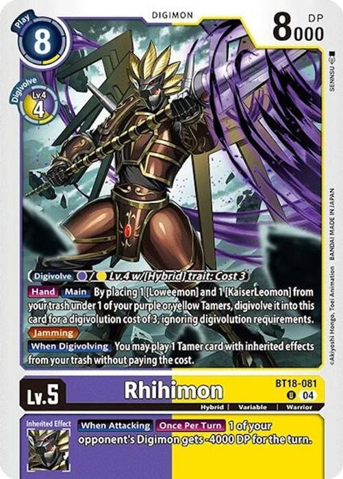 Rhihimon (#BT18-081 U) (Release Special Booster 2.0) Near Mint 
