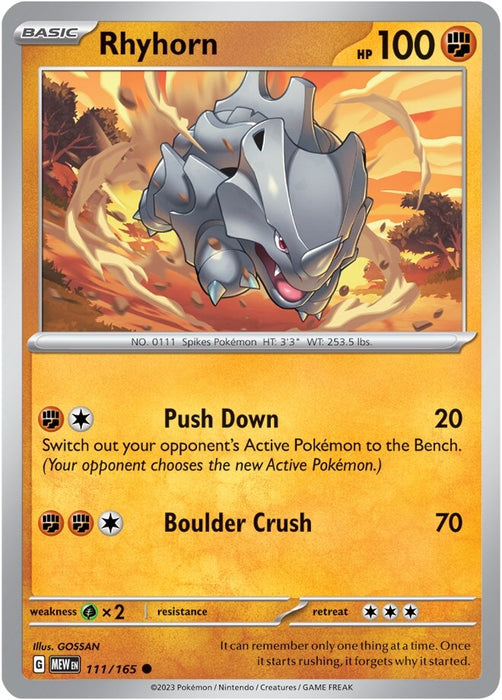 Rhyhorn (111/165) [Scarlet & Violet: 151] 