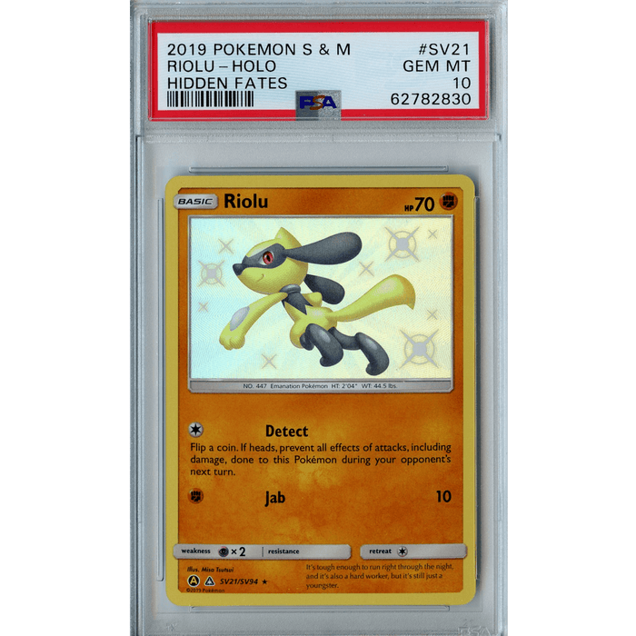 Riolu (SV21/SV94) - Holo Rare - Hidden Fates [PSA 10] 