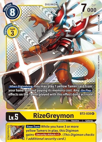 RizeGreymon - BT2-038 (Premium Pack Set 01) (BT2-038 R) 