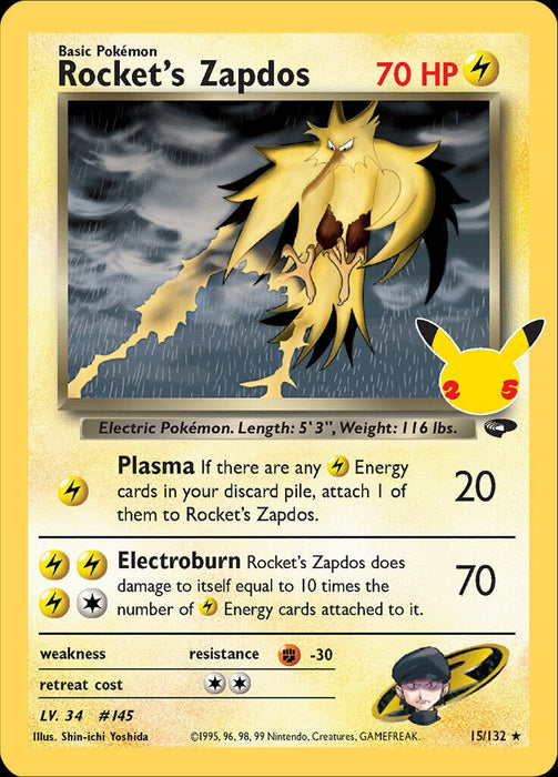 Rocket's Zapdos (15/132) [Celebrations: Classic Collection] 