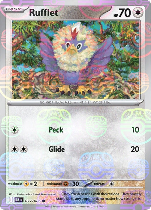 Rufflet (077/086) (Master Ball Pattern) [Scarlet & Violet: Black Bolt] 