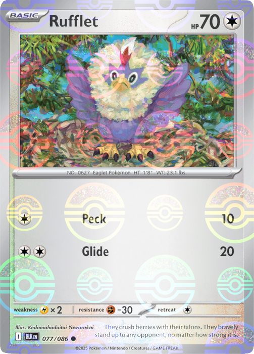 Rufflet (077/086) (Poke Ball Pattern) [Scarlet & Violet: Black Bolt] 