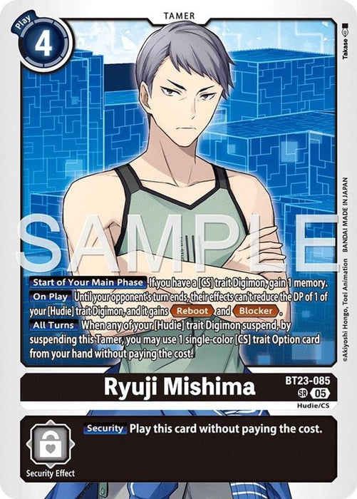 Ryuji Mishima (#BT23-085 SR) (Hackers' Slumber) Near Mint Foil 