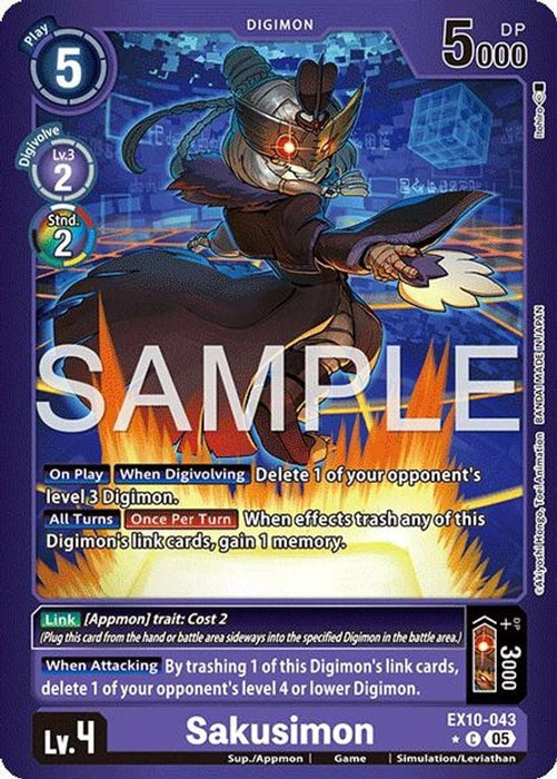 Sakusimon (Limited Foil) (#EX10-043 C) (Sinister Order) Near Mint Foil 