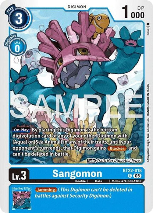 Sangomon (#BT22-018 C) (Cyber Eden) Near Mint 