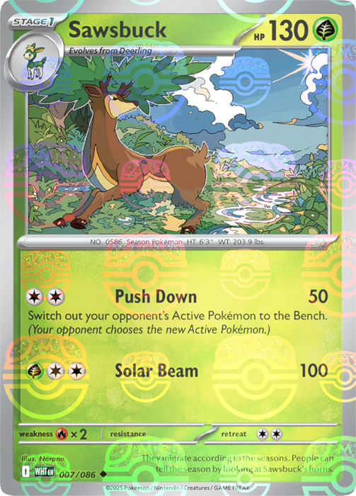 Sawsbuck (007/086) (Master Ball Pattern) [Scarlet & Violet: White Flare] 