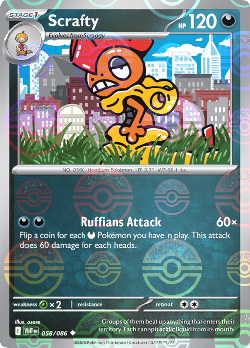 Scrafty (058/086) (Poke Ball Pattern) [Scarlet & Violet: White Flare] 