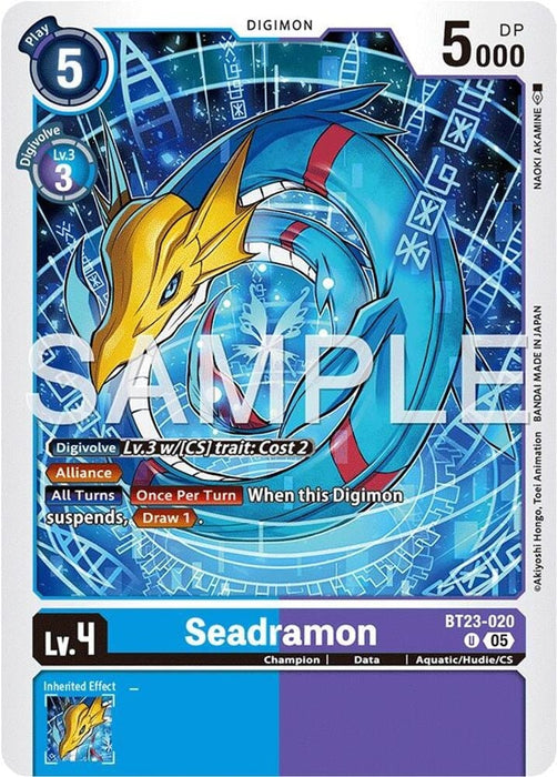 Seadramon (#BT23-020 U) (Hackers' Slumber) Near Mint 