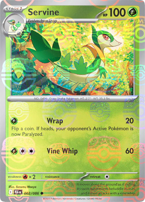 Servine (002/086) (Master Ball Pattern) [Scarlet & Violet: Black Bolt] 