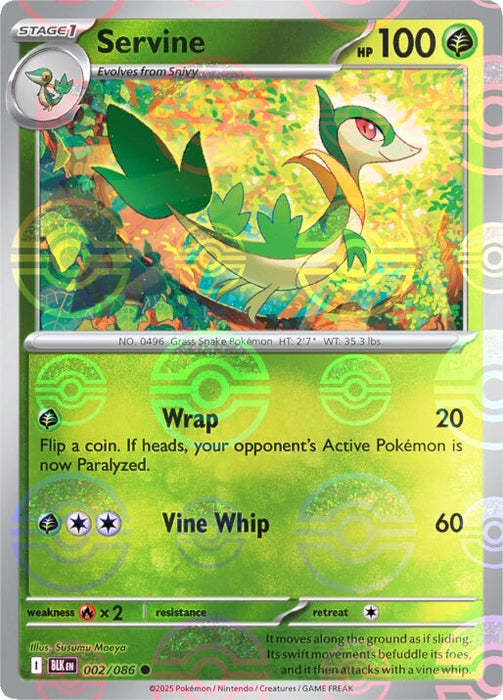 Servine (002/086) (Poke Ball Pattern) [Scarlet & Violet: Black Bolt] 