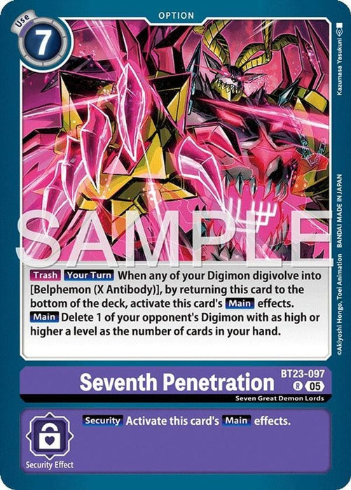Seventh Penetration (#BT23-097 R) (Hackers' Slumber) Near Mint Foil 