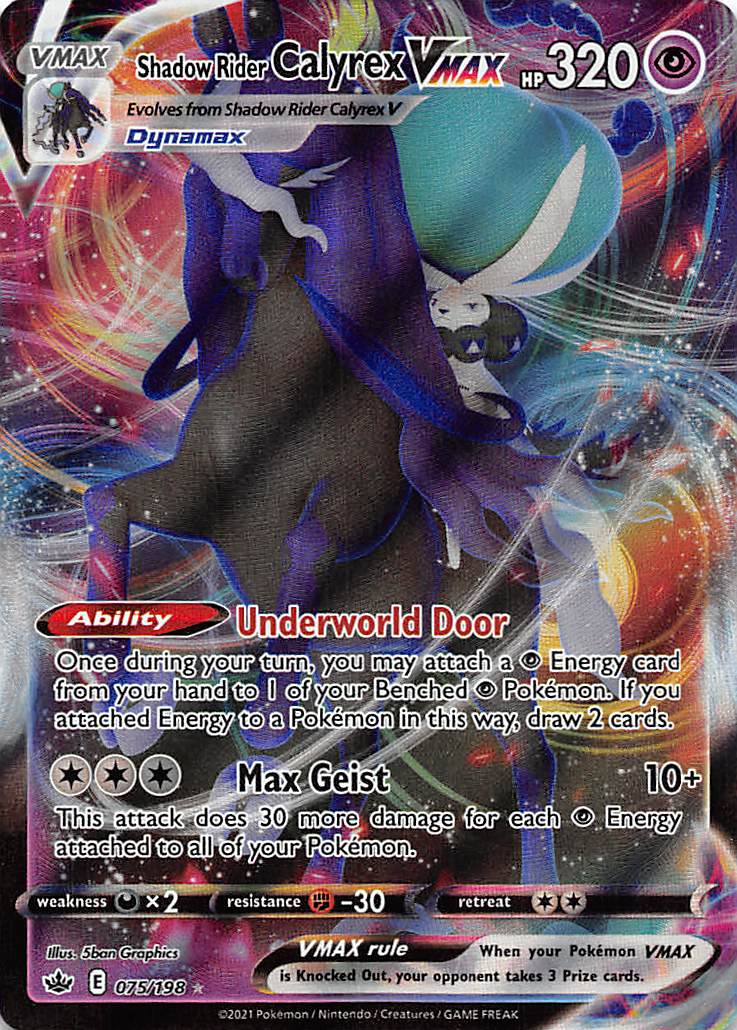 ice rider calyrex vmax pokemon card price Shadow Rider Calyrex VMAX (075/198) [Sword & Shield: Chilling Reign] —  Manta Trading
