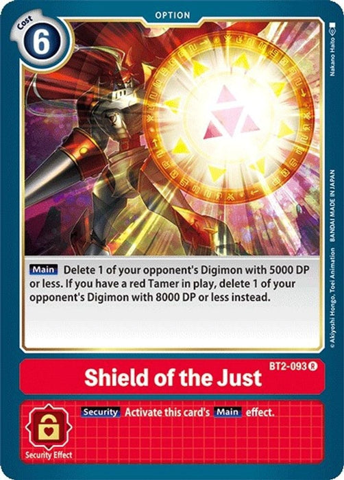 Shield of the Just (#BT2-093 R) (Release Special Booster 1.0) Near Mint 