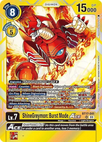 ShineGreymon: Burst Mode ACE (BT17-041 SR) 