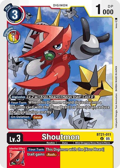 Shoutmon (#BT21-011 U) (World Convergence) Near Mint 