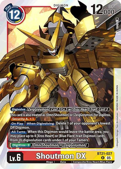 Shoutmon DX (#BT21-027 R) (World Convergence) Near Mint Foil 