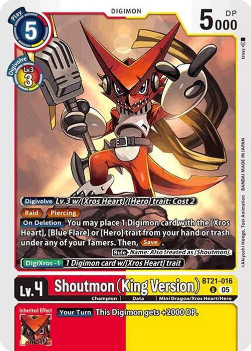 Shoutmon (King Version) (#BT21-016 U) (World Convergence) Near Mint 