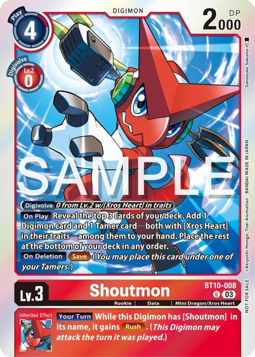 Shoutmon (Winner Pack -Exceed Apocalypse-) (#BT10-008 U) (Xros Encounter) Near Mint Foil 