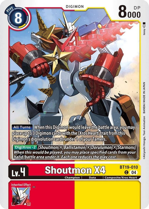 Shoutmon X4 (#BT19-010 C) (Release Special Booster 2.5) Near Mint 